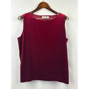 Women’s Chico’s 2XL Cherry Red Velvet Sleeveless Blouse